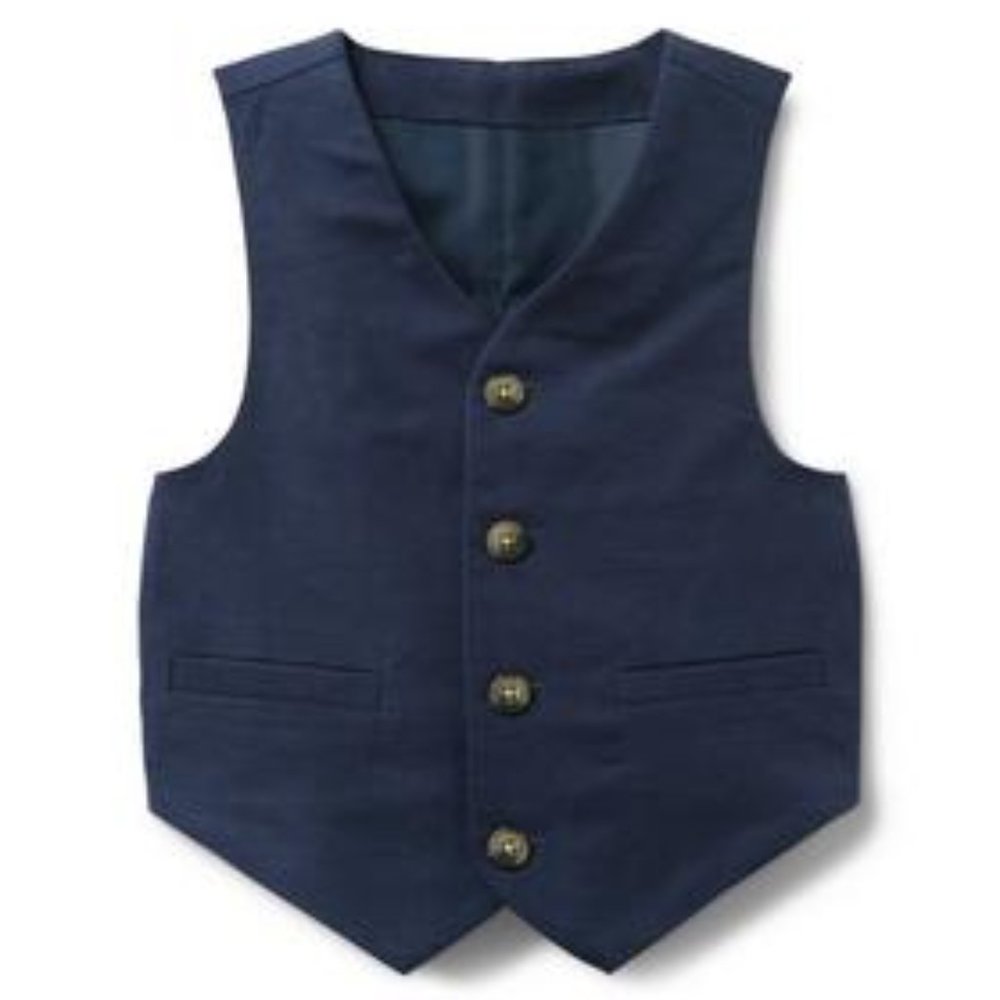 JANIE AND JACK Boy Linen Suit Vest | 4 YRS NWT